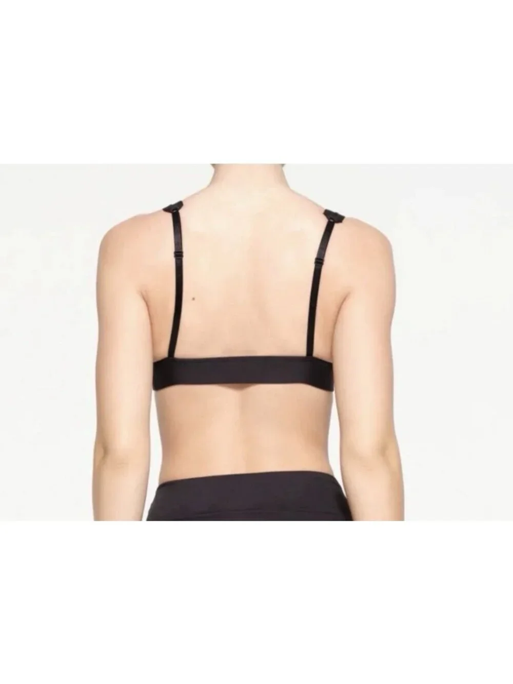 Skims Recycled Swim Plunge Bikini Top Onyx Women’s Sz XL Black